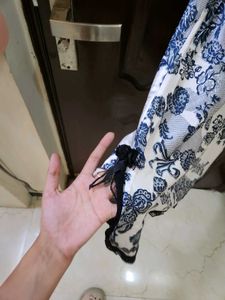 Elegant Floral Print Chemise Satin Silk Dress