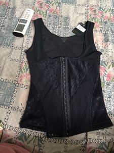 Black Lace Trimmed Shapewear Tank