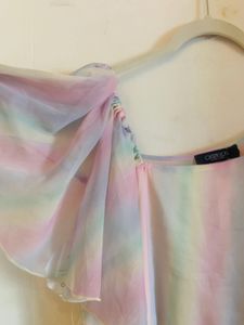 Pastel Rainbow One Shoulder Dress