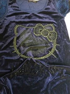 Cute Hello Kitty Velvet Mini Dress