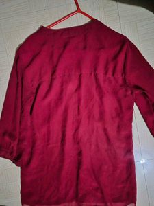 Burgundy Three Quarter Sleeve Top