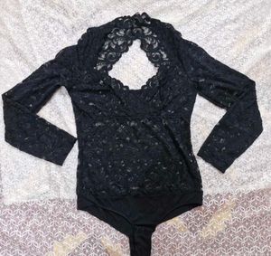 Elegant Black Lace Bodysuit