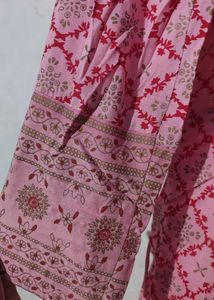 Women Pink Ethnic Motifs Printed Cotton Anarkali