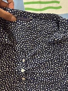 Navy Blue Dotted Tunic Top