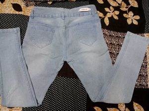 sky blue denim skinny jeans(woman)