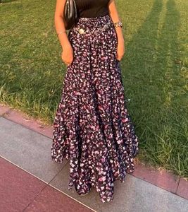 Bohemian Floral Tiered Maxi Skirt