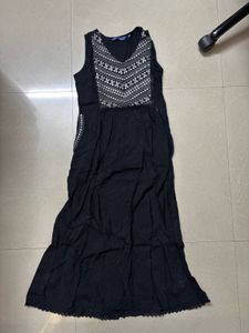 Black Embroidered Maxi Dress