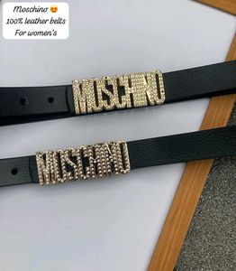 Moschino Embellished Logo Leather Belt women