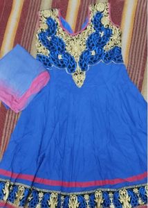 Vibrant Blue Anarkali Suit Set