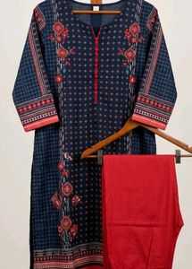 Stylish Navy Blue Printed Kurta