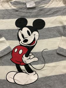 Mickey Mouse Striped Long Sleeve Top