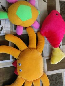 Cute Plush Toy Set - Fish, Turtle, Crab (handmade)