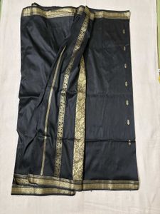 Silk Black &amp; Gold Saree