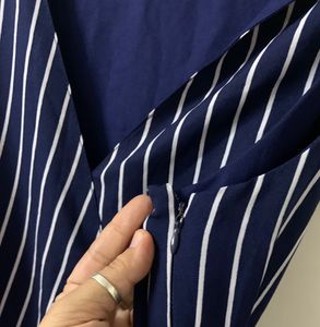 QUIERO Striped Navy Blue Jumpsuit