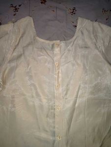 Chic Light Yellow Square Neck Top &amp; Korean white s