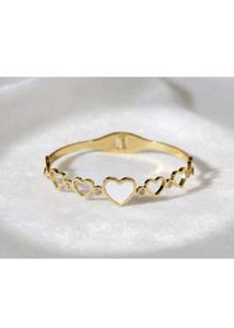 Chic Heart Charm Bangle Bracelet