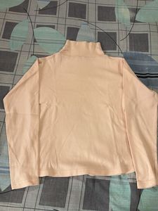 Soft Pink Turtleneck Top