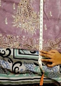 new embroidered Lavender Kurta Set