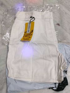 Denim White Shorts