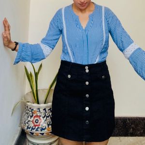 ⭐️sale⭐️ Black Button-Front Skirt ( skort)