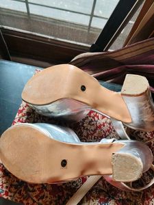 Silver Block Heels