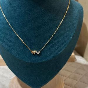 Dora Heart & Diamond Necklace Anti-tarnish