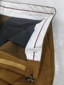 Brown Flat-Front Chino Pants