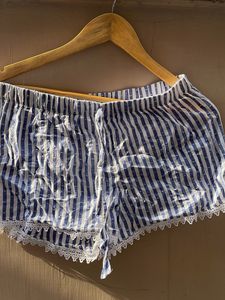 Blue Striped Pajama Shorts