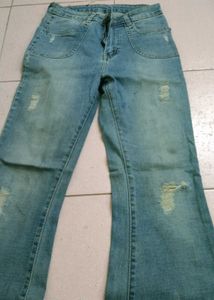 Women's Flared Ripped Jeans