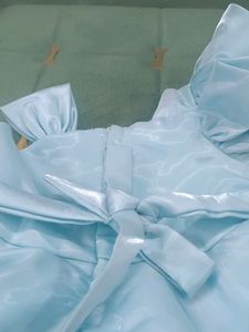 Chic Light Blue Satin Dress