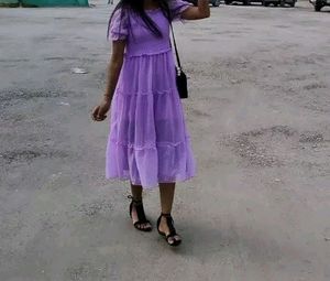 Lavender Tiered Midi Dress