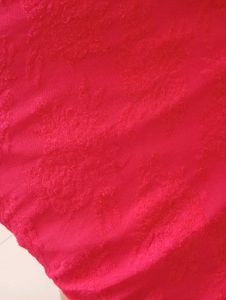 Girls Red Embroidered Casual Dress