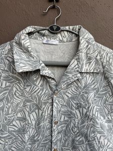 Men's Leaf Print Short Sleeve Shirt