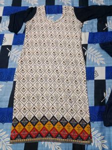 Nevy blue cotton pahadi kurta set