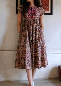 Boho Paisley Print Midi Dress