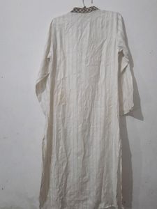 Long Front Open Kurta With Embroidery