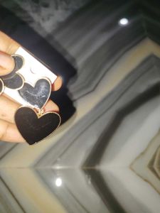 Black Heart Dangle Earrings