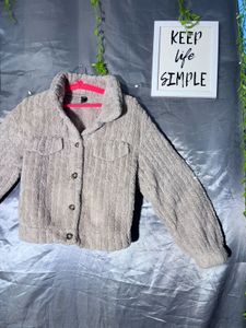 SHEIN Cozy Fuzzy Button-Up Jacket