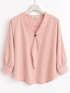 Chic Pink V-Neck Blouse