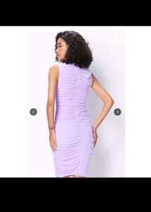 Cover Story Elegant Lavender Ruched Bodycon Dress