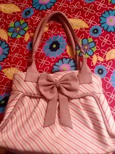 Striped Bow Handbag