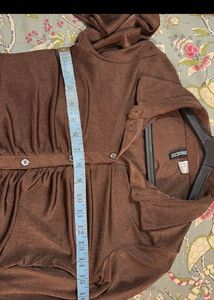 Brown Button-Down Top