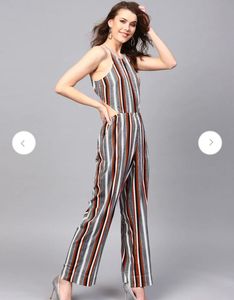 Striped Halter Neck Jumpsuit