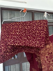 Maroon Kurta Set with Gold Print