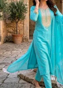 Radheykrishn embroidered kurti, trouser/pant &amp; dup