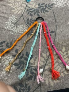 Boho Braided Hair Ties with Pearls &amp; Charms