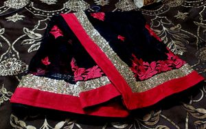 Black Partywear Saree With Sequence Work