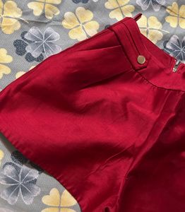 Red High-Waisted Shorts
