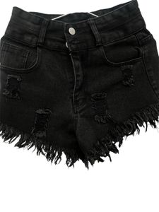 New Frayed Black Denim Shorts Fit To S ( Fix Price