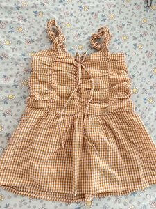 Gingham Ruffle Strap Top